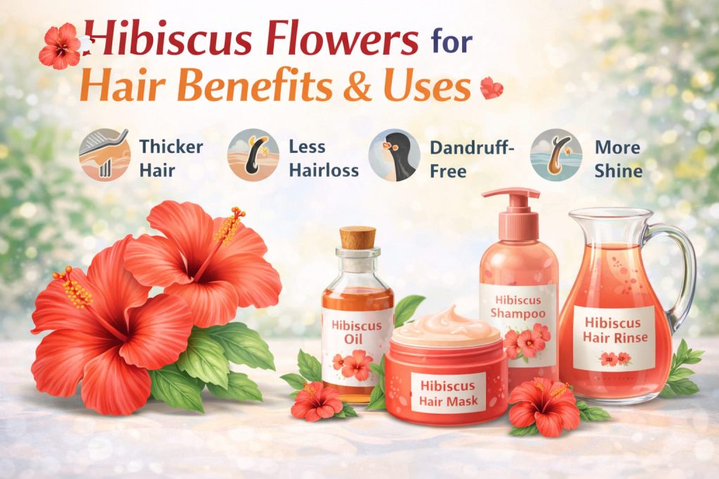 🌸Hibiscus Flowers for Hair: Benefits, Uses & Natural Remedies